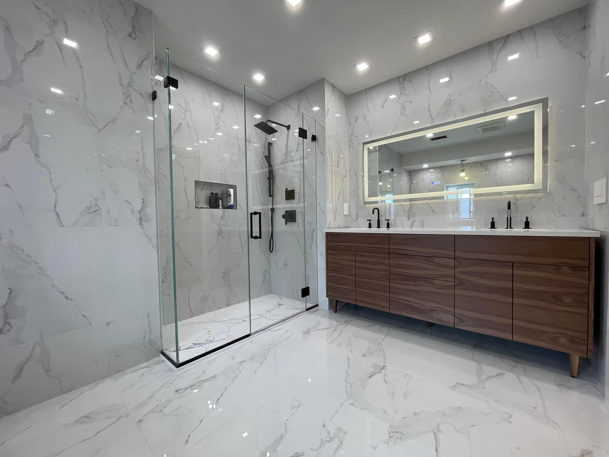 White Marble Master Bath